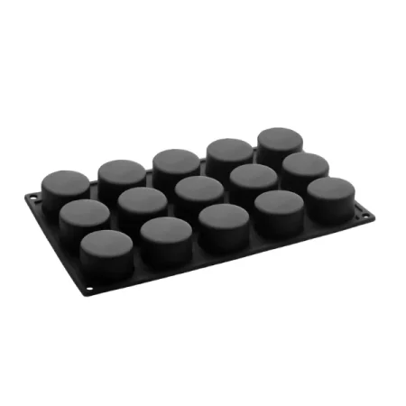 Forma din silicon pentru monoportii, Cylinder40time, 15 cavitati, Ø45x28h mm