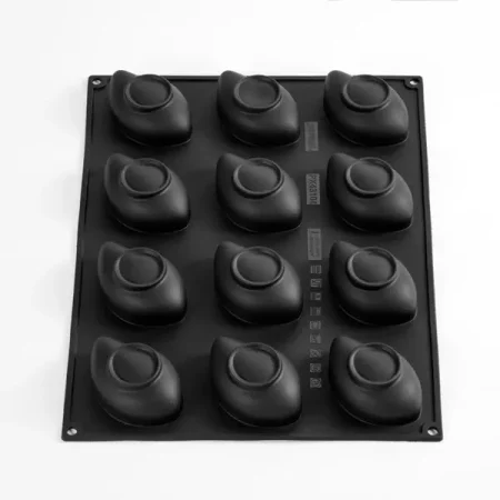 Forma din silicon pentru monoportii, Mango by Cédric Grolet, 12 cavitati, 400x300mm, 90×58×35mm, 95 ml