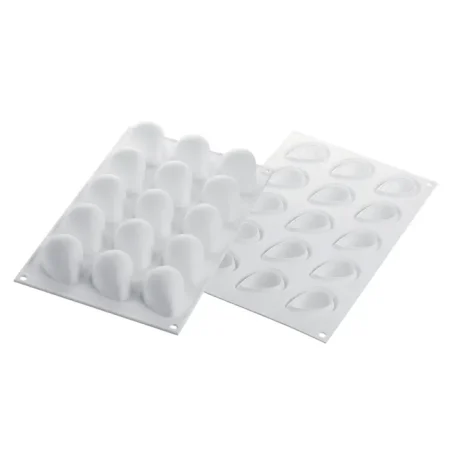 Forma din silicon si cutter pentru monoportii, Capsuni 3D, Fragola 30, 15 cavitati, 48x37x33 mm