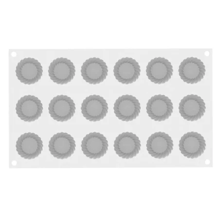 Forma din silicon pentru monoportii, Torta XS, 18 cavitati, ø40x15 mm