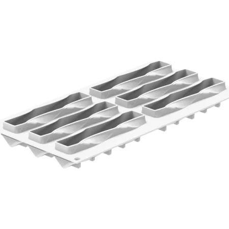 Forma din silicon pentru monoportii, Twist by Alistair Smith, 6 cavitati, 90 ml, 130x33x30 mm