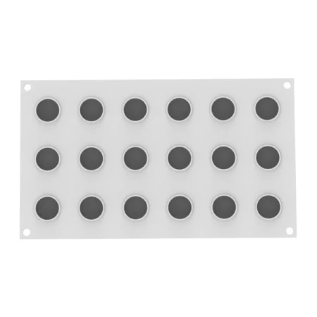 Forma din silicon pentru monoportii profiterol, Bigne Perfetto, 18 cavitati, ø35x20 mm