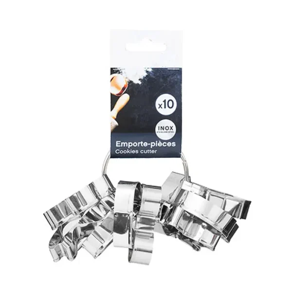 Set 10 decupatoare din inox  pentru patiserie, diverse forme - imagine 2