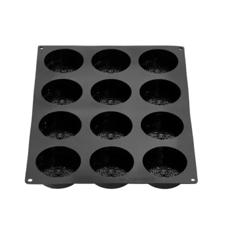 Forma din silicon pentru monoportii, Pavoni Azteca by Fabrizio Fiorani, 12 cavitati, 400x300mm, Ø80x30mm, 135 ml