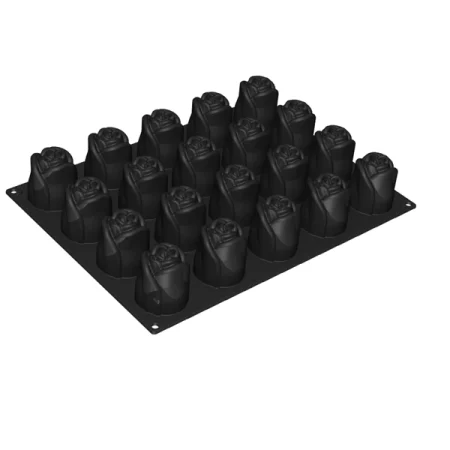 Forma din silicon 3D pentru monoportii, Trandafir, Romance by Antonio Bachour, 20 cavitati, 400x300mm, 56x54x61mm, 106 ml