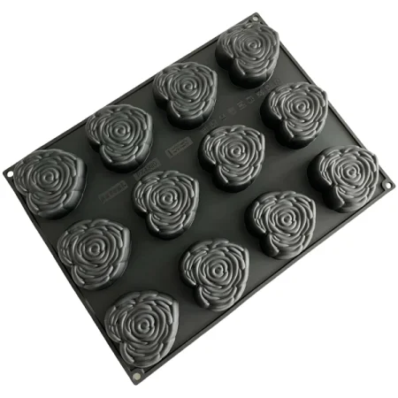 Forma din silicon pentru monoportii, Inima Je t'aime by Cédric Grolet, 12 cavitati, 400x300mm, 80x80x33mm, 140 ml