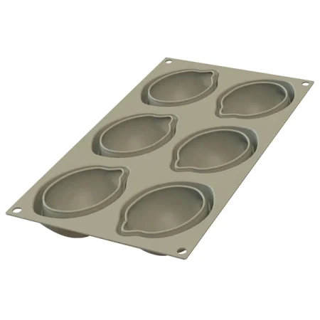 Forma din silicon pentru monoportii 3D, lamaie, 6 cavitati, 85 x 59 x 42 mm, 106 ml