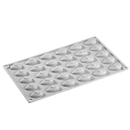 Forma din silicon pentru monoportii, migdala, almond by Felix Lo Basso, 30 cavitati, 300×175mm, 34×21×11mm, 4 ml