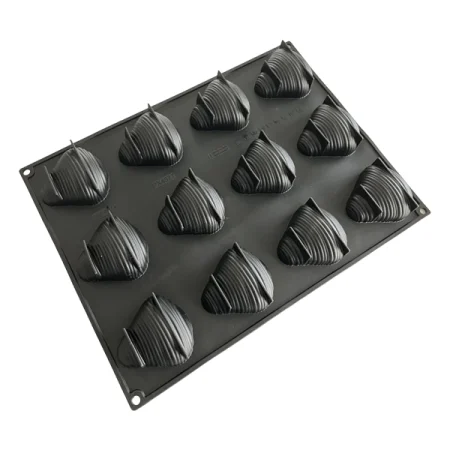 Forma din silicon 3D pentru monoportii, Sfogliatella by Giuseppe Amato, 12 cavitati, 400x300mm, 77x71.5x35mm, 90 ml