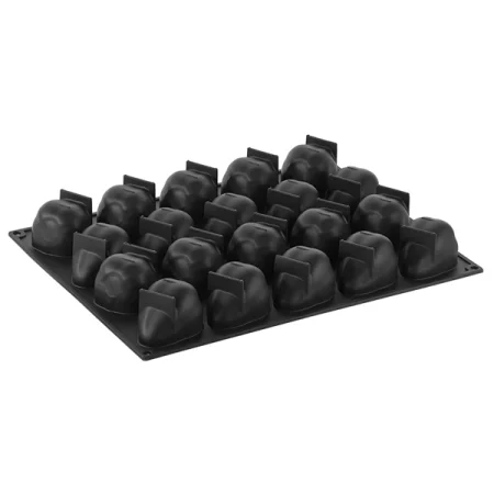 Forma din silicon 3D pentru monoportii, Capsune by Emmanuele Forcone, 20 cavitati, 400x300mm, 71x54x46mm, 90 ml
