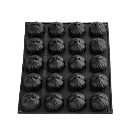 Forma din silicon pentru monoportii, castana/aluna, Maron by Cédric Grolet, 20 cavitati, Ø60×35mm, 65 ml