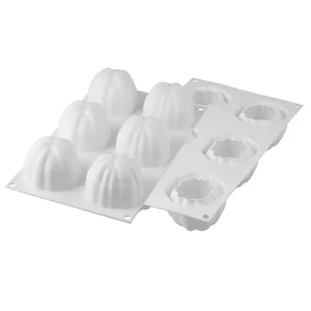 Forma din silicon pentru monoportii, Bloom 120, 6 cavitati, Ø68×52 mm, 120 ml
