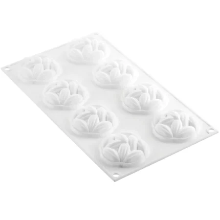 Forma din silicon 3D pentru monoportii, boabe de Cocoa 35, 8 cavitati, 35ml, Ø 60 x 20 mm