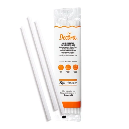 Set 8 betisoare din polipropilena pentru asamblare torturi, Ø 08 x 30 cm