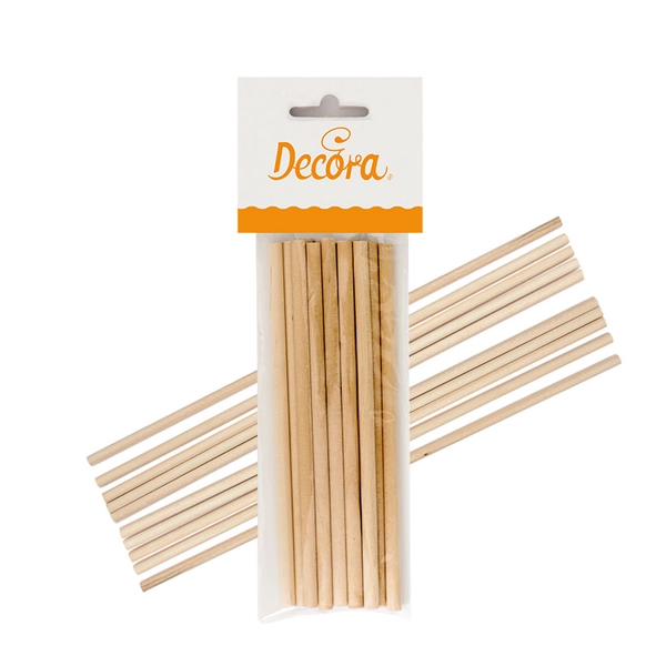 Set 12 betisoare din lemn pentru deserturi pe bat, Ø 0.6x16 cm