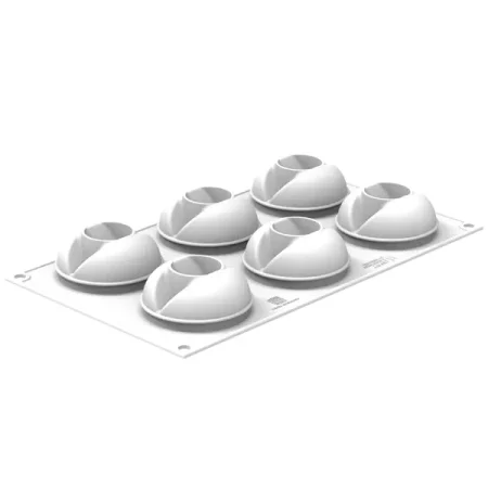 Forma din silicon pentru monoportii, Maritozzo 135, 6 cavitati, Ø68x40 mm, 117 ml