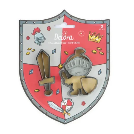 Set 2 decupatoare plastic, Cavaleri, 6,5×8,5x2,2 cm