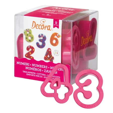 Set 9 decupatoare numerice din plastic, 5.2 cm
