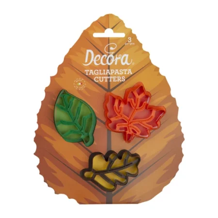 Set 3 decupatoare din plastic, frunze de toamna
