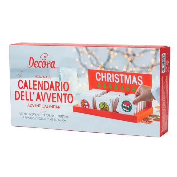 Kit cu doua matrite si advent calendar pentru realizarea diferitelor figurine de ciocolata
