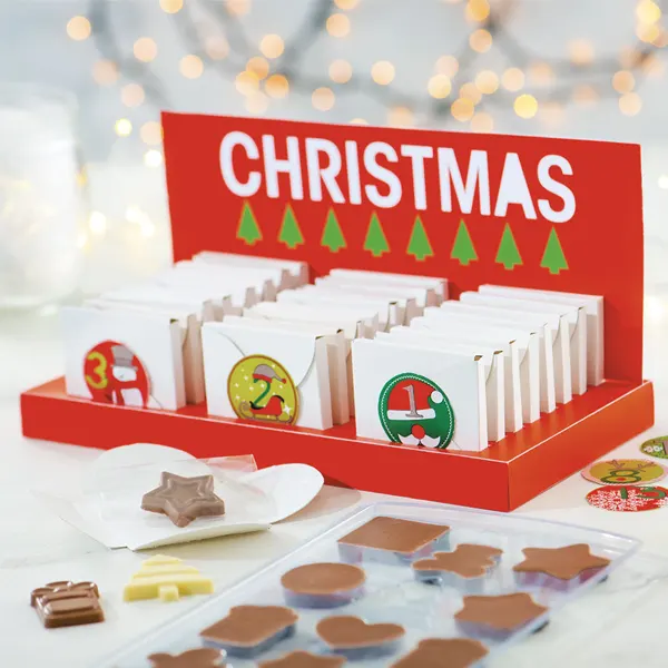 Kit cu doua matrite si advent calendar pentru realizarea diferitelor figurine de ciocolata - imagine 2