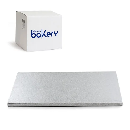 Platou dreptunghiular pentru tort, argintiu, 60x40x1,2 cm