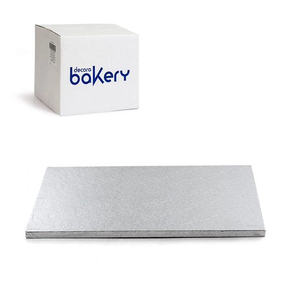 Platou dreptunghiular pentru tort, argintiu, 50x40x1,2 cm