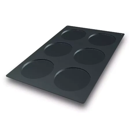 Forma din Silicon pentru monoportii Disco SQ012, 600x400mm, 6 cavitati, Ø 160×10mm, 200 ml