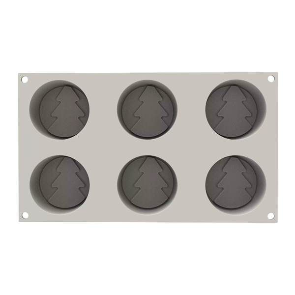 Forma din silicon pentru monoportii, buche de iarna, Mini Hiver, 6 cavitati, Ø70x30mm, 108 ml - imagine 2