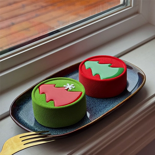 Forma din silicon pentru monoportii, buche de iarna, Mini Hiver, 6 cavitati, Ø70x30mm, 108 ml - imagine 7